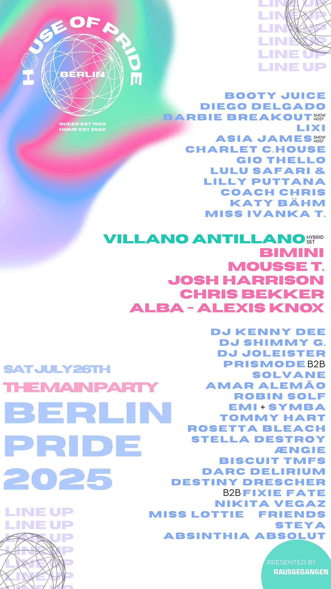 HOUSE OF PRIDE – Die offizielle Mainparty des CSD Berlin 2025